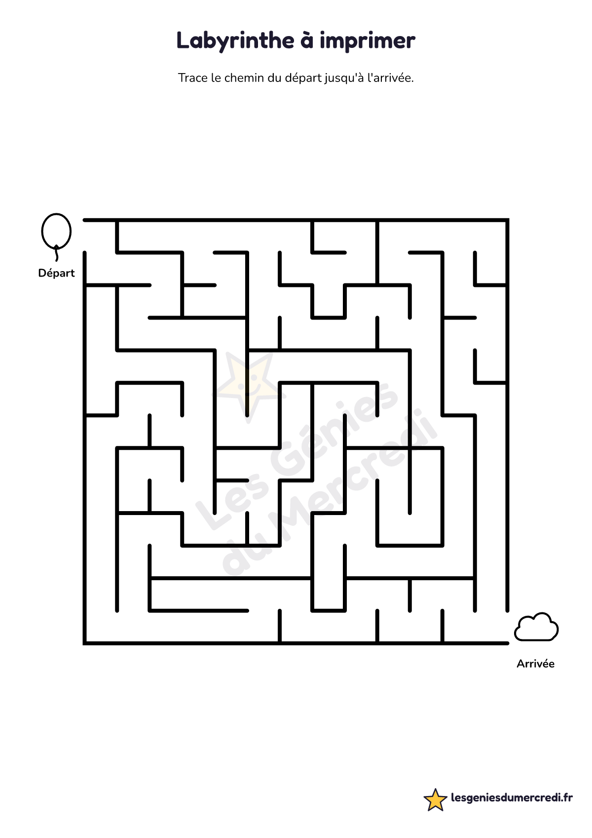 Fiche « Labyrinthe à imprimer » à imprimer (Difficile), maternelle petite section, moyenne section, grande section